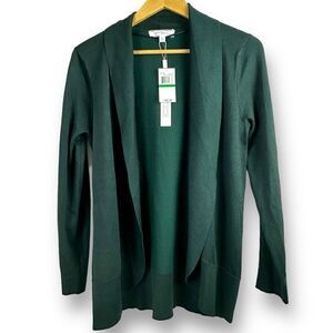 Pointelle Women's‎ Size L Olive Forest Open Front Cardigan Sweater New